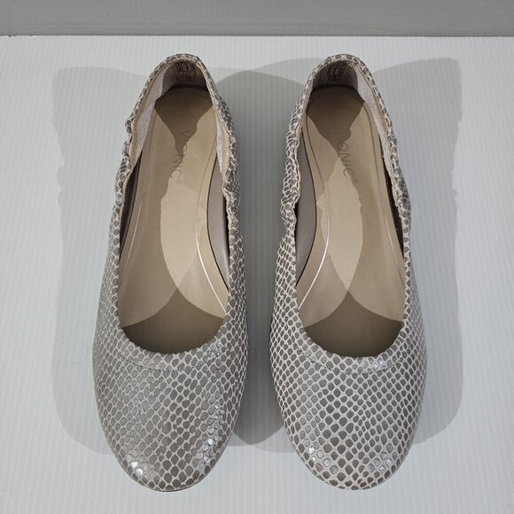 Vionic Alexa Ballet Flat Size 7 Metallic Gray Taupe Leather Lizard Print Slip On - Picture 4 of 13